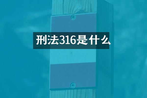 刑法316是什么