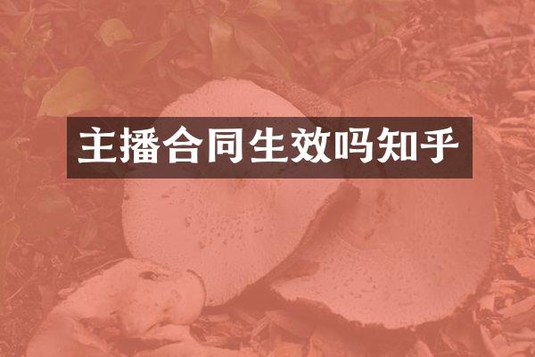 主播合同生效吗知乎
