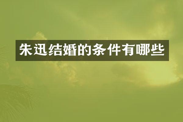 朱迅结婚的条件有哪些
