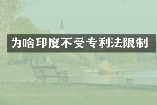 为啥印度不受专利法限制