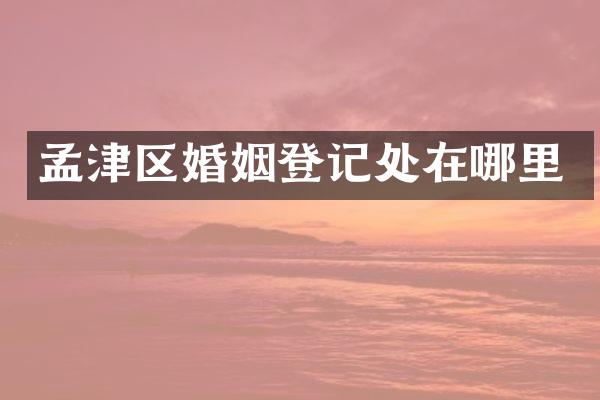 孟津区婚姻登记处在哪里