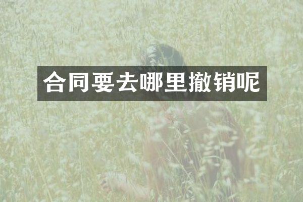 合同要去哪里撤销呢