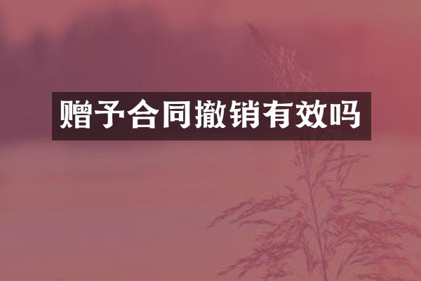 赠予合同撤销有效吗