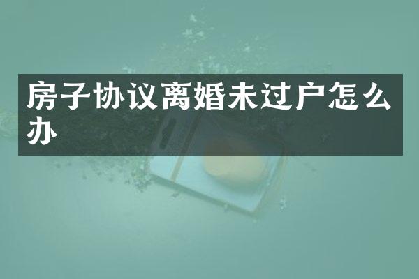 房子协议离婚未过户怎么办