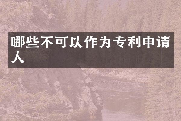 哪些不可以作为专利申请人