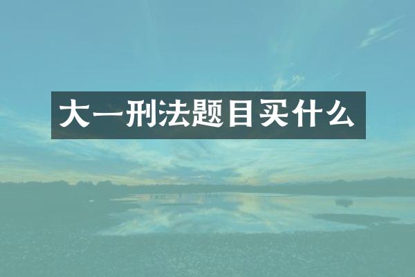 大一刑法题目