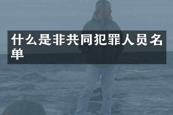 什么是非共同犯罪人员名单