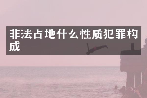 非法占地什么性质犯罪构成