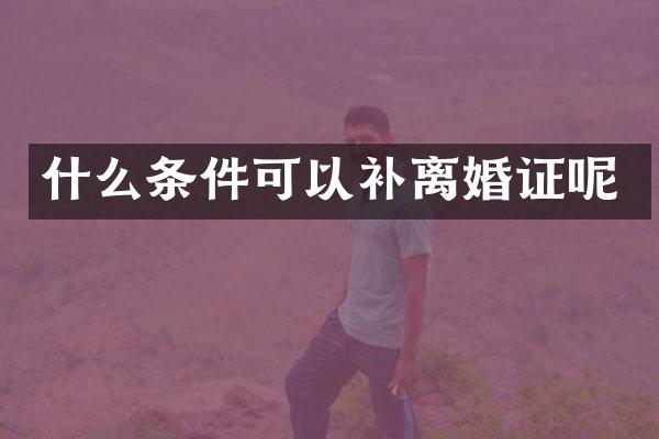 什么条件可以补呢