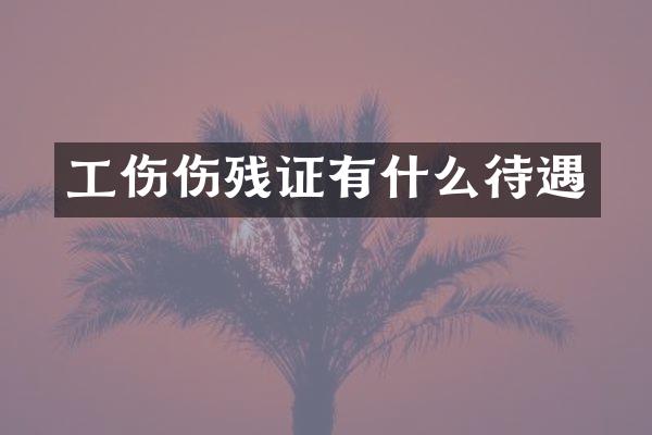 工伤伤残证有什么待遇