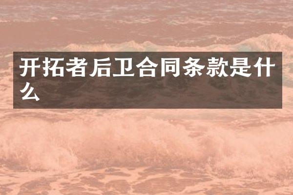 开拓者后卫合同条款是什么