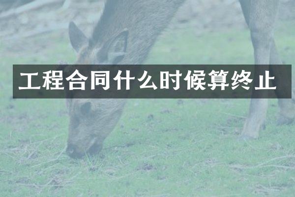 工程合同什么时候算终止