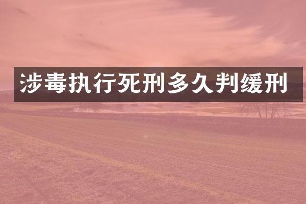 执行死刑多久判缓刑