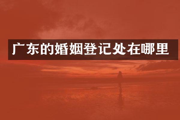 广东的婚姻登记处在哪里