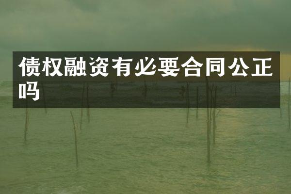 债权融资有必要合同公正吗
