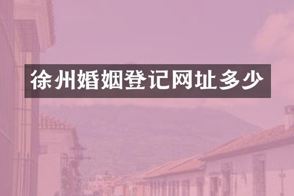 徐州婚姻登记网址多少