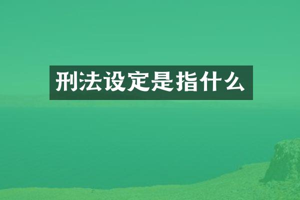 刑法设定是指什么