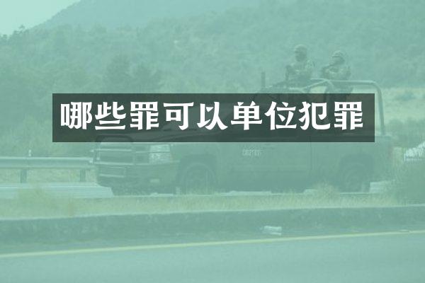 哪些罪可以单位犯罪