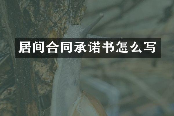 居间合同承诺书怎么写