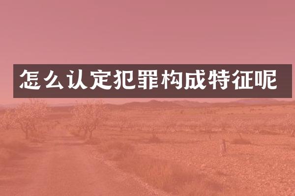 怎么认定犯罪构成特征呢
