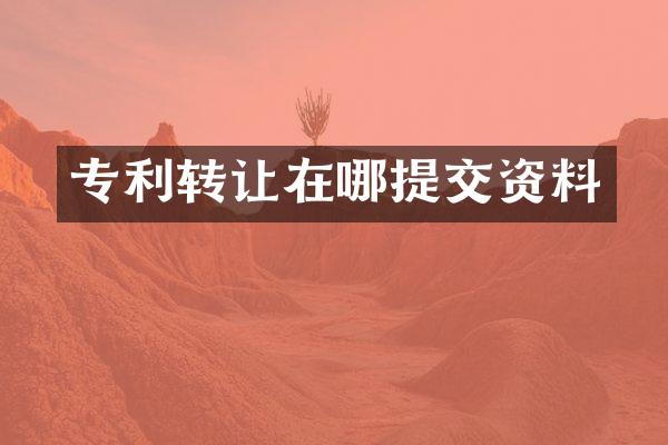 专利转让在哪提交资料