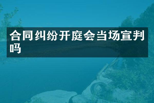 合同纠纷开庭会当场宣判吗