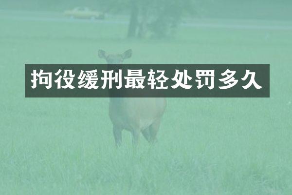 拘役缓刑最轻处罚多久