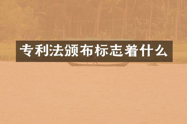 专利法颁布标志着什么