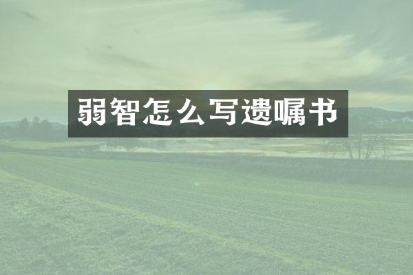 弱智怎么写遗嘱书