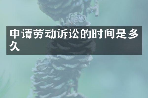 申请劳动诉讼的时间是多久