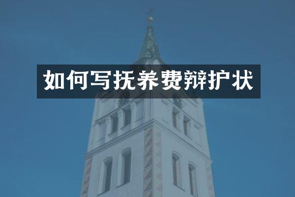 如何写抚养费辩护状