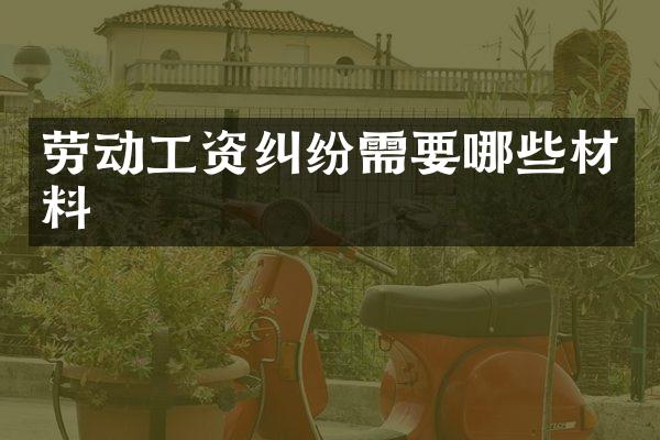 劳动工资纠纷需要哪些材料
