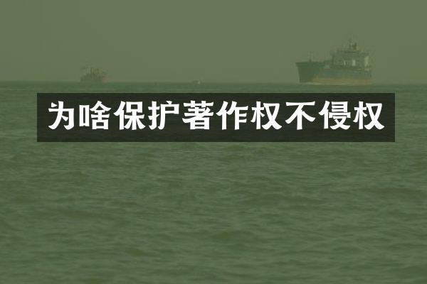 为啥保护著作权不侵权