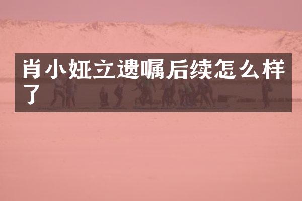 肖小娅立遗嘱后续怎么样了