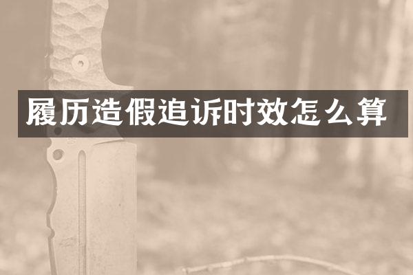 履历造假追诉时效怎么算