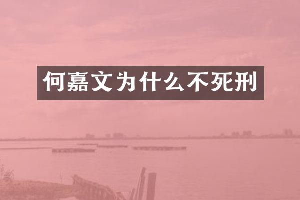 何嘉文为什么不死刑