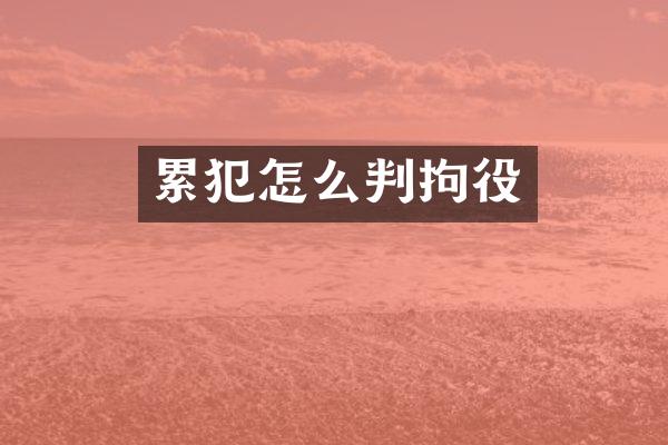 怎么判拘役