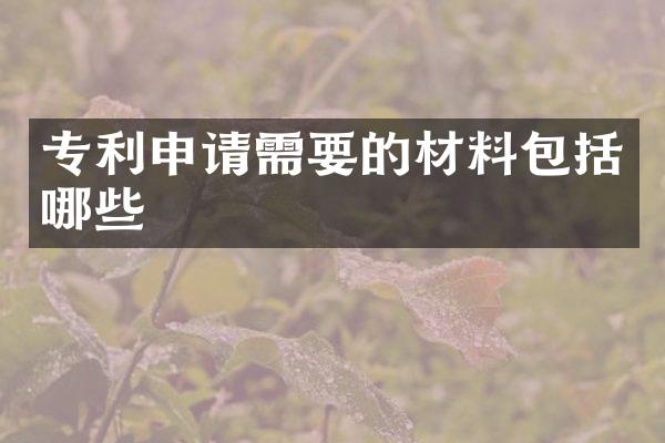 专利申请需要的材料包括哪些