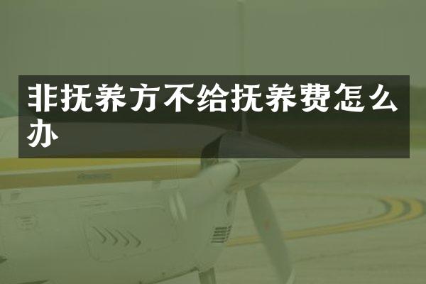 非抚养方不给抚养费怎么办