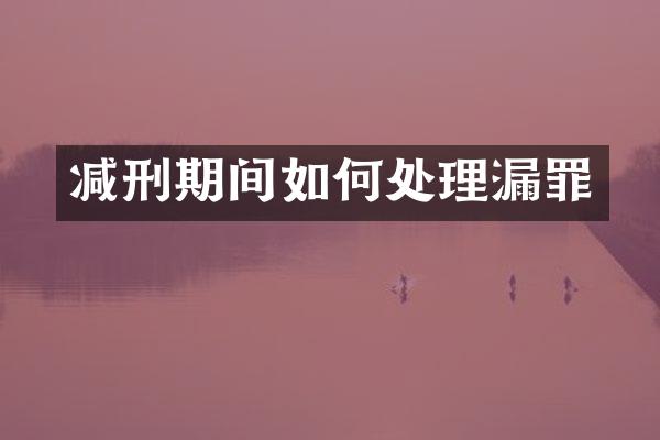 减刑期间如何处理漏罪