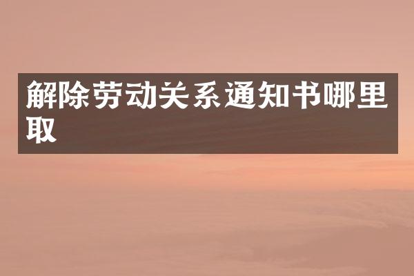 解除劳动关系通知书哪里取