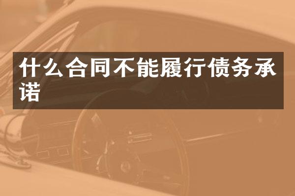什么合同不能履行债务承诺