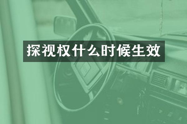 探视权什么时候生效