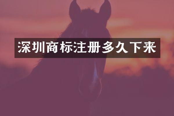 深圳商标注册多久下来