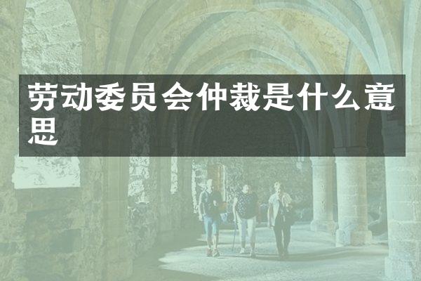 劳动委员会仲裁是什么意思