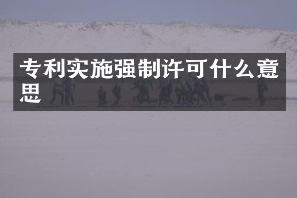 专利实施强制许可什么意思