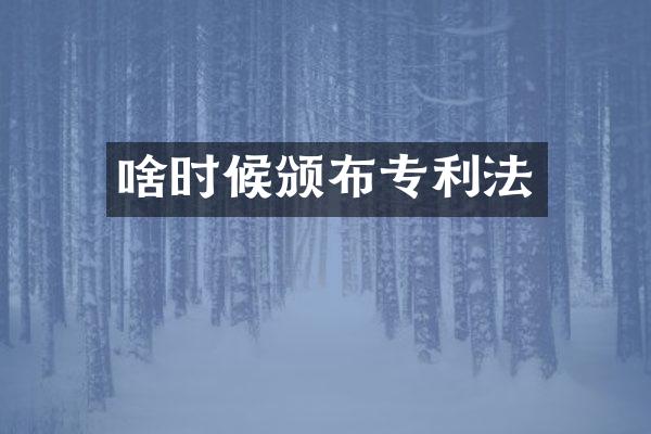 啥时候颁布专利法