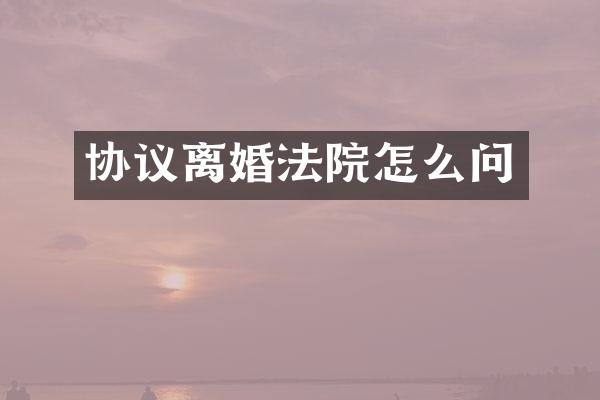 协议离婚法院怎么问