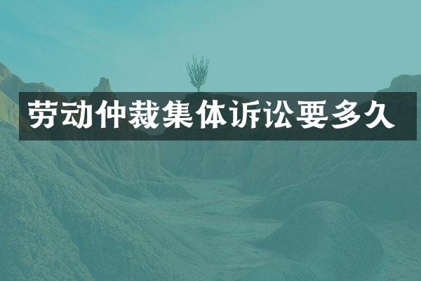 劳动仲裁集体诉讼要多久