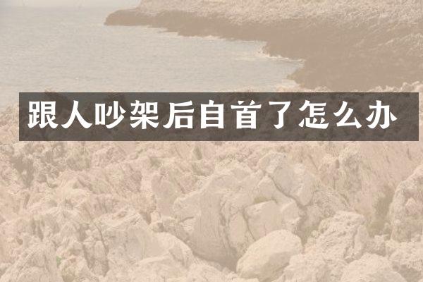 跟人吵架后自首了怎么办